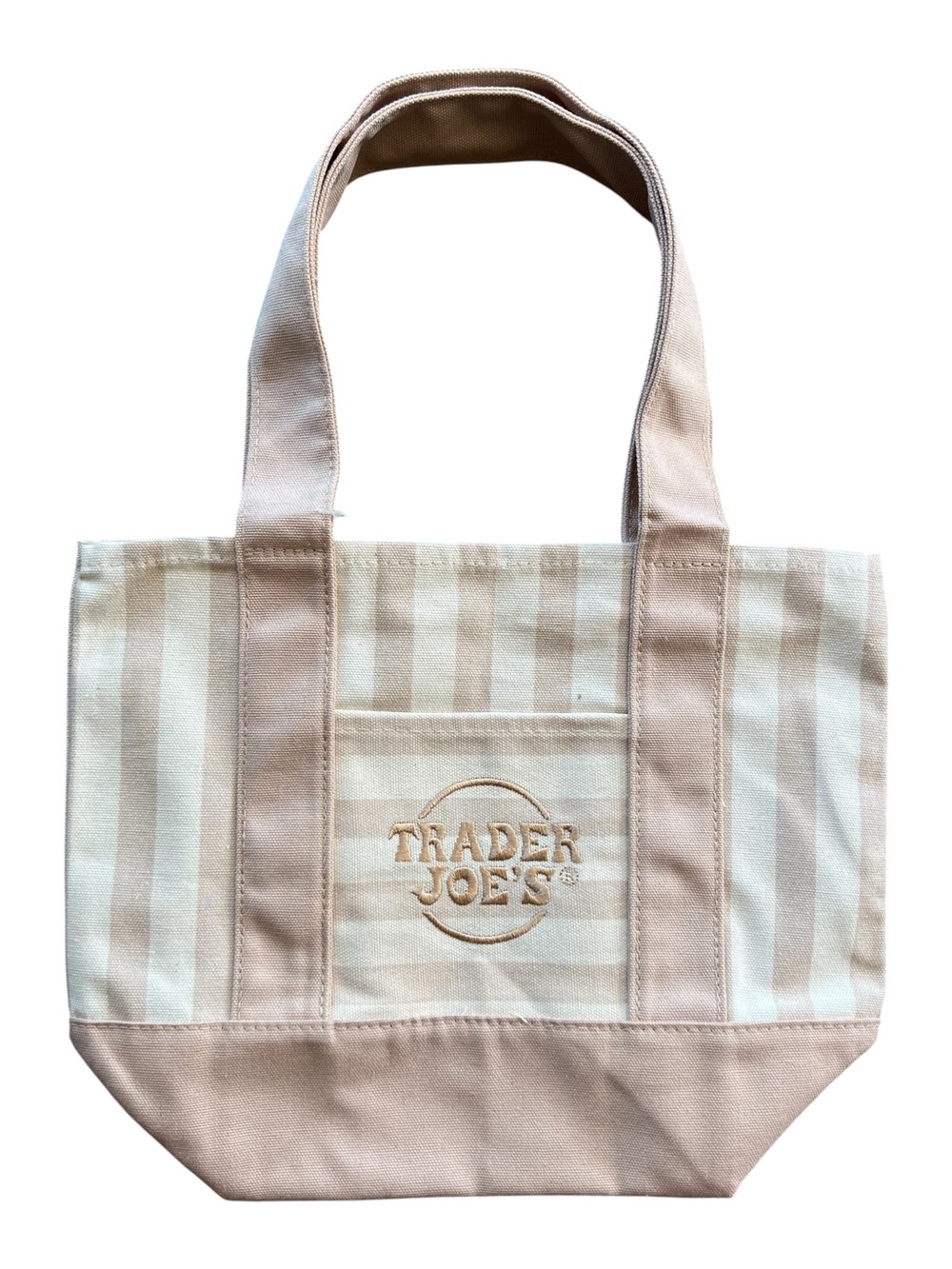 NWT Trader Joe's Mini Striped Canvas Tote Bag